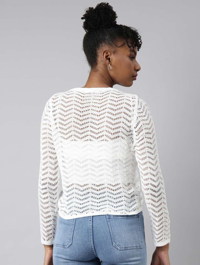 women v-neck self design top - 20928927 -  Standard Image - 2