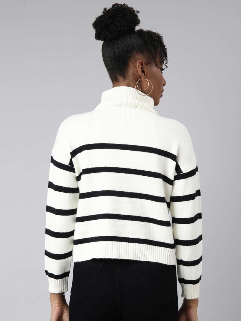 women striped high neck top - 20928936 -  Standard Image - 2