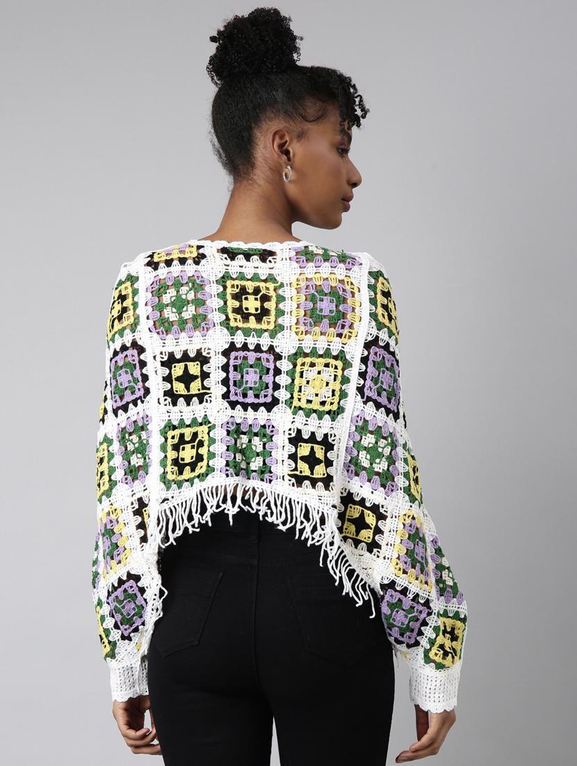 women crochet work crop top - 20928938 - Standard Image - 2