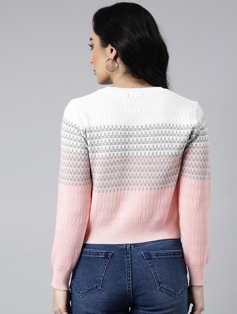 peach self design detailed regular top - 20928945 - Standard Image - 2