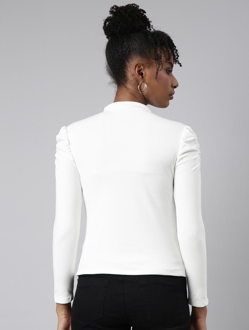 solid white detailed regular top - 20928963 - Standard Image - 2
