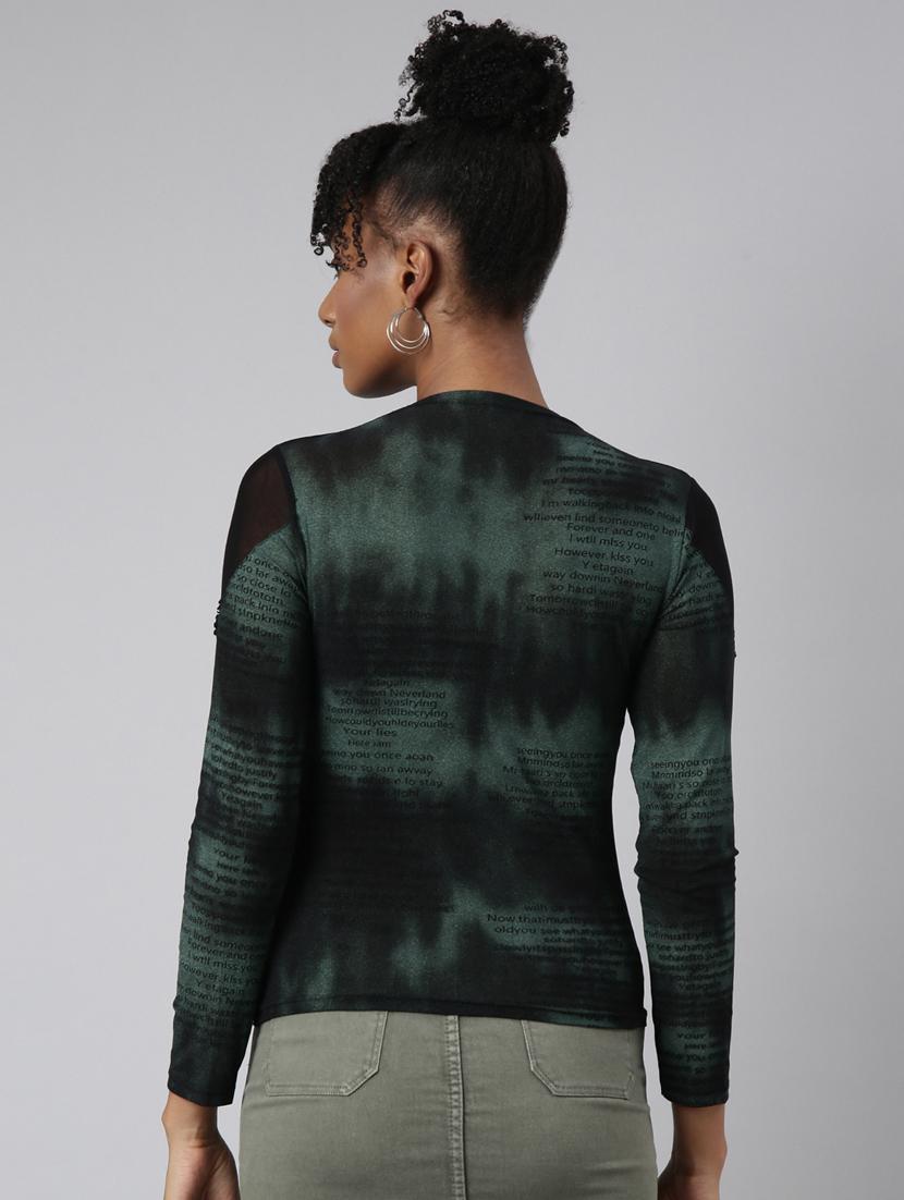 women typographic print long sleeeves top - 20928979 - Standard Image - 2