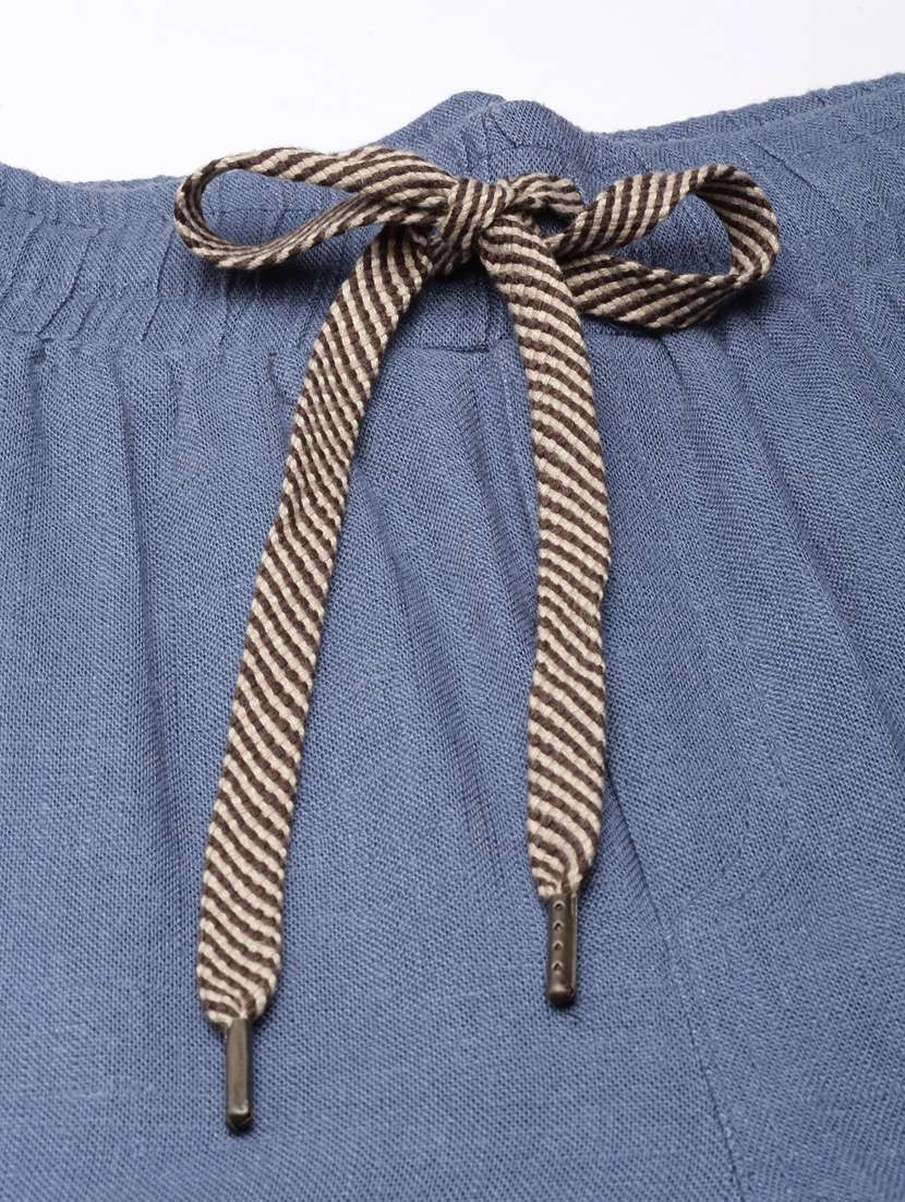 teal cotton blend track pant - 20929034 -  Standard Image - 7