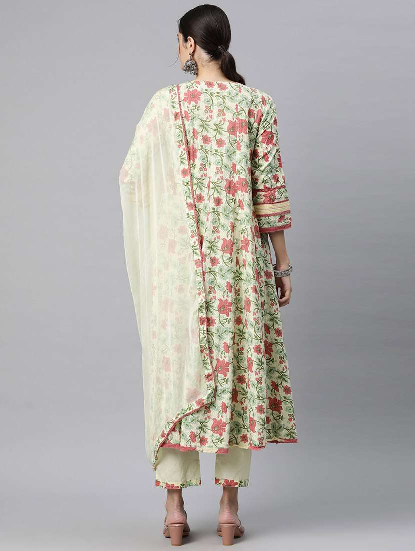 women three quarter sleeve kurta pant with dupatta set - 20929068 -  Standard Image - 2