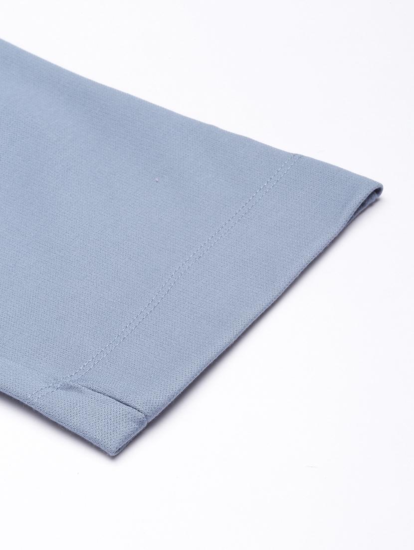 blue cotton blend flat front trousers - 20929168 - Standard Image - 7