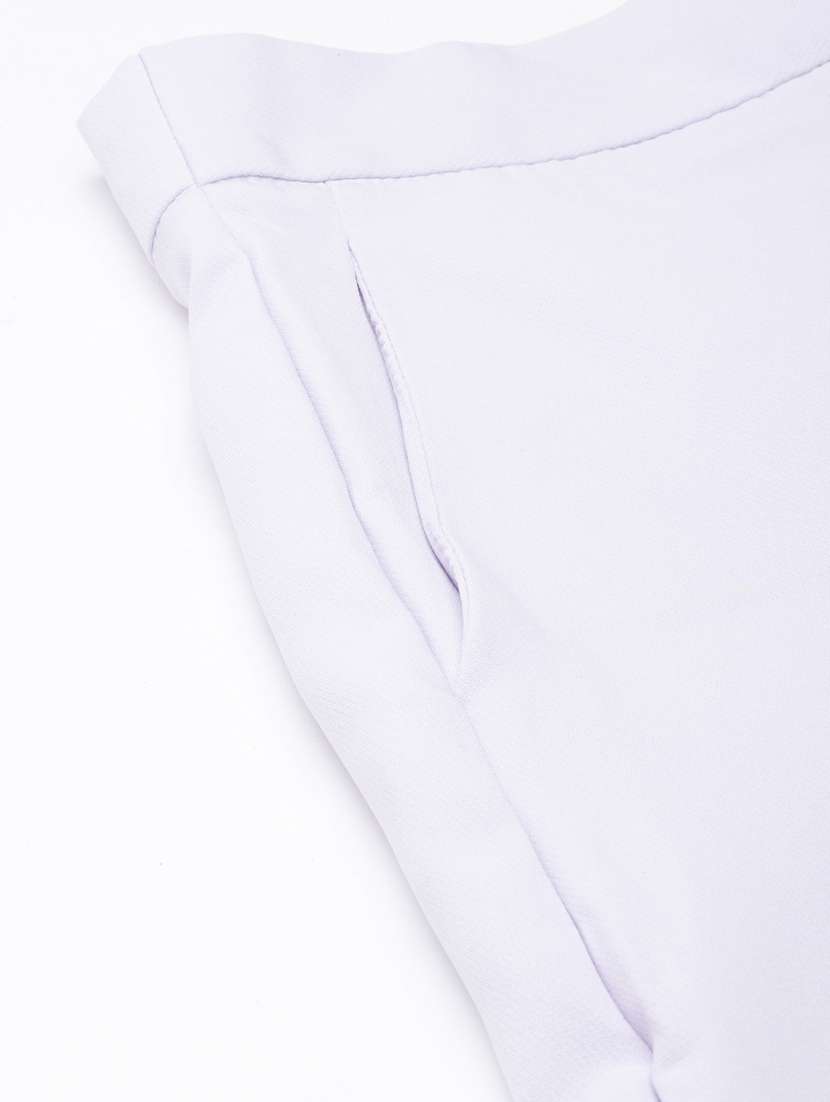 lavender cotton blend flat front trousers - 20929170 -  Standard Image - 7