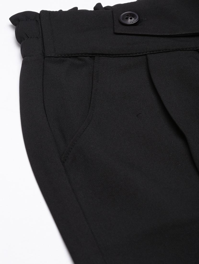 black cotton blend pleated trousers - 20929176 - Standard Image - 7