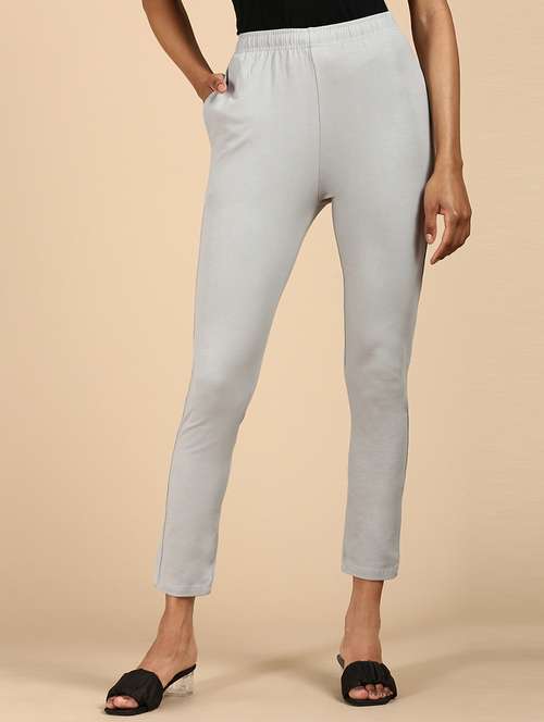 women mid-rise solid ankle length cigarette pants - 20929193 -  Standard Image - 0