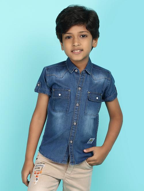 blue denim shirt - 20929286 - Standard Image - 0