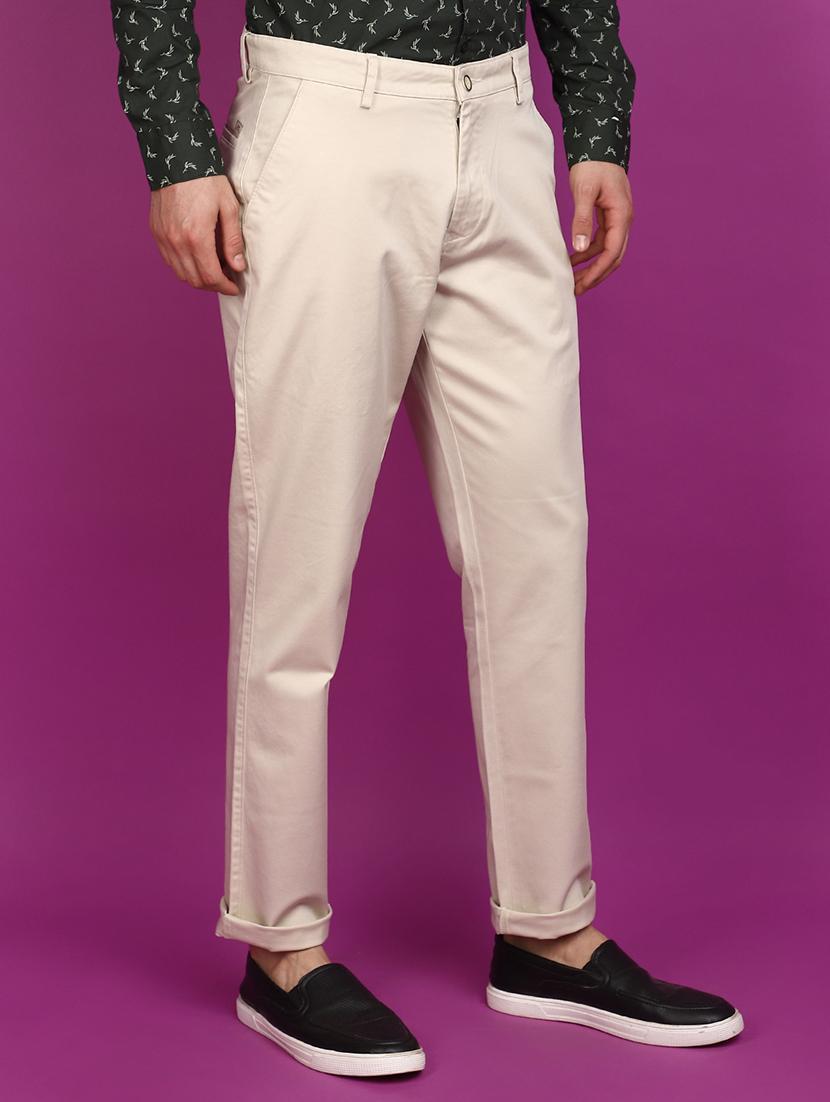 cream cotton chinos casual trousers - 20929294 - Standard Image - 2