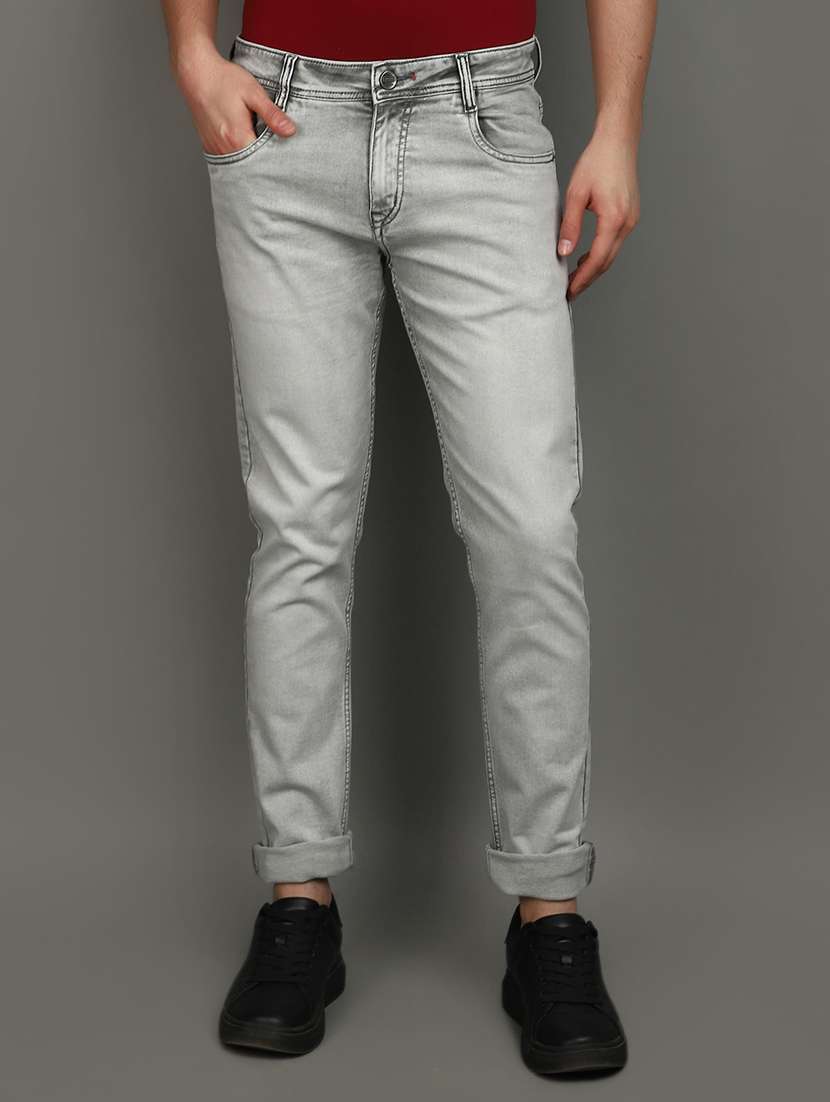 men mid rise washed denim jeans