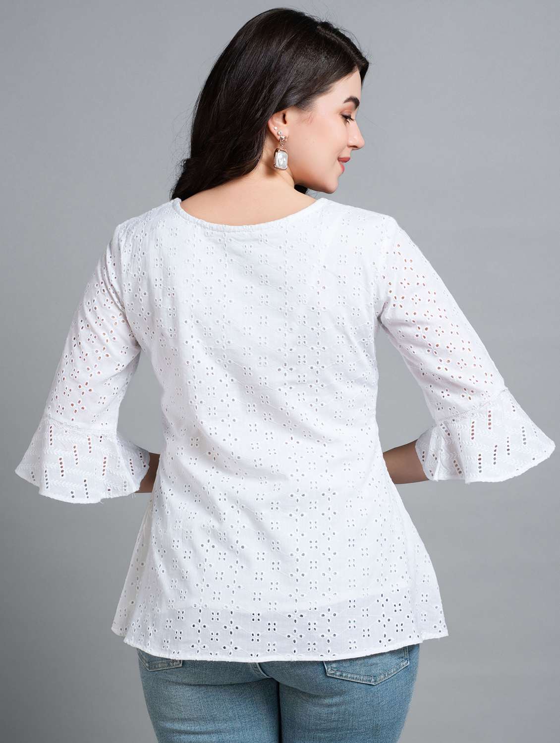 women's round neck a-line top - 20929922 - Standard Image - 2