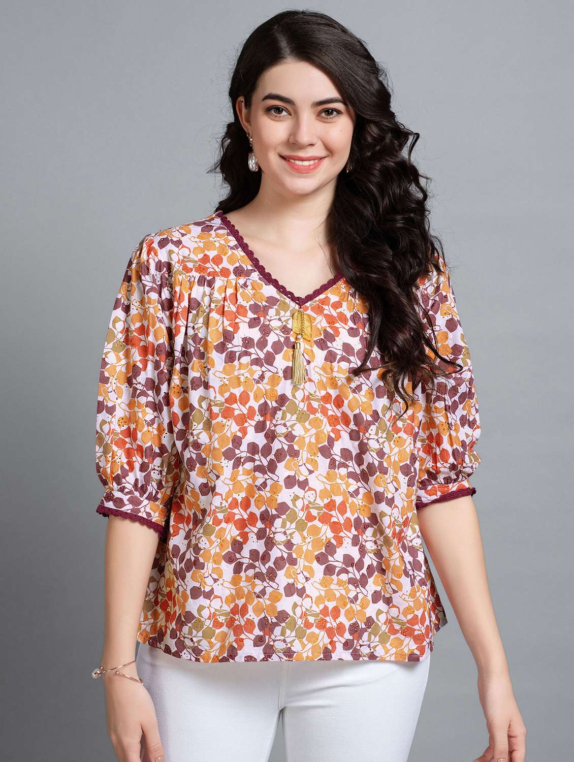 women multi colored regular fit a-line top - 20929932 -  Zoom Image - 0
