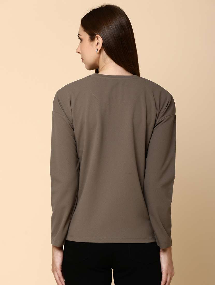 women front print round neck sweatshirt - 20930034 -  Standard Image - 2