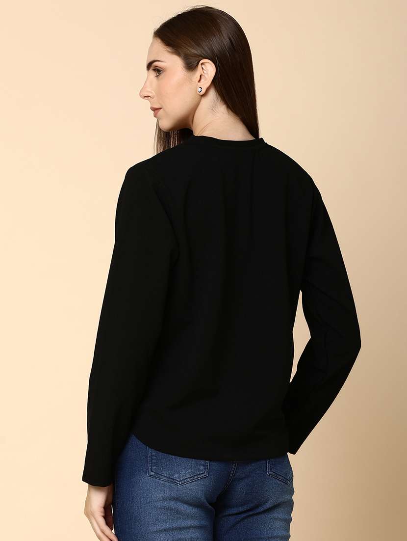women graphic printed round neck cropped sweatshirt - 20930036 - Standard Image - 2