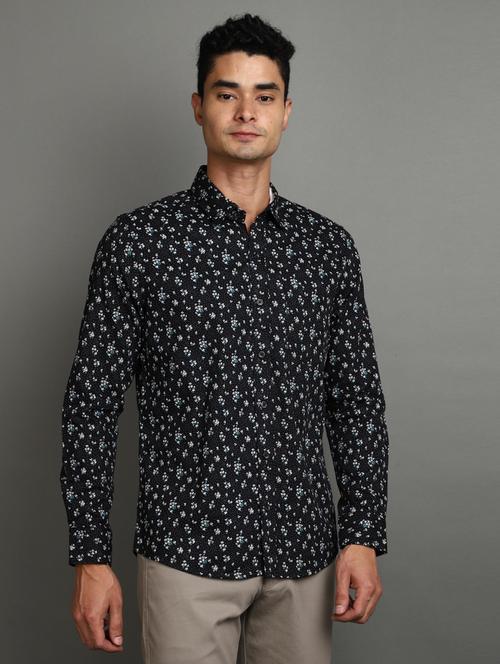 black cotton casual shirt - 20930104 - Standard Image - 0