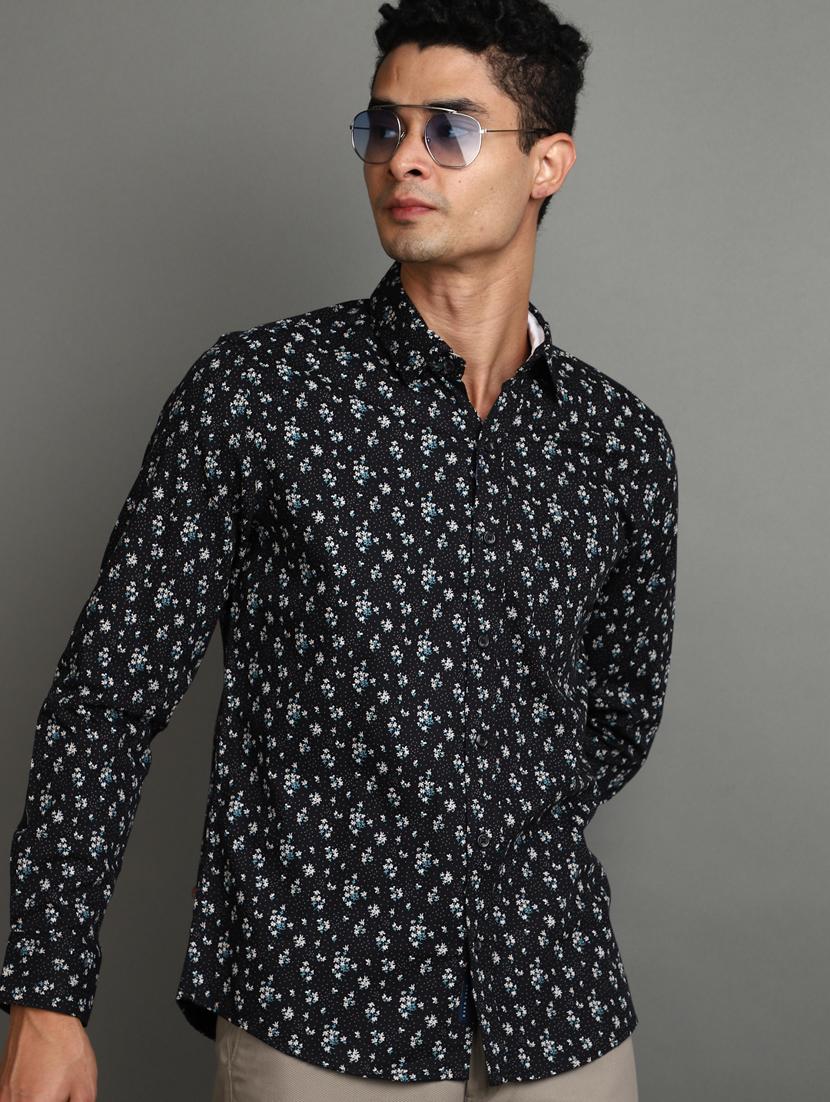 black cotton casual shirt - 20930104 - Standard Image - 2