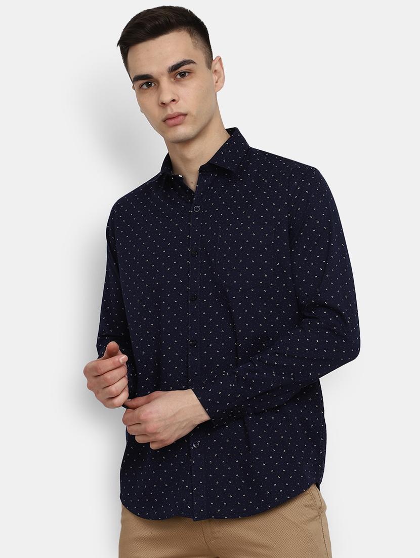 blue cotton casual shirt - 20930112 -  Zoom Image - 0