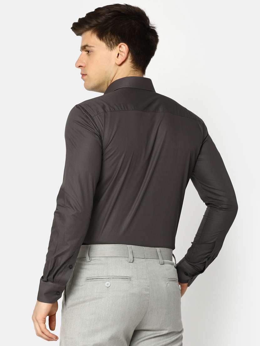 grey cotton formal shirt - 20930204 -  Standard Image - 2