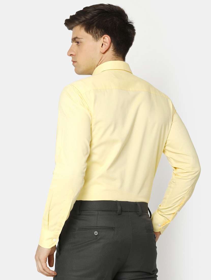 yellow cotton formal shirt - 20930210 -  Standard Image - 2