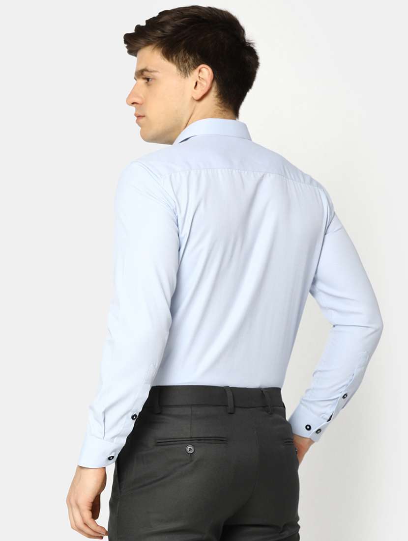 blue cotton formal shirt - 20930211 -  Standard Image - 2
