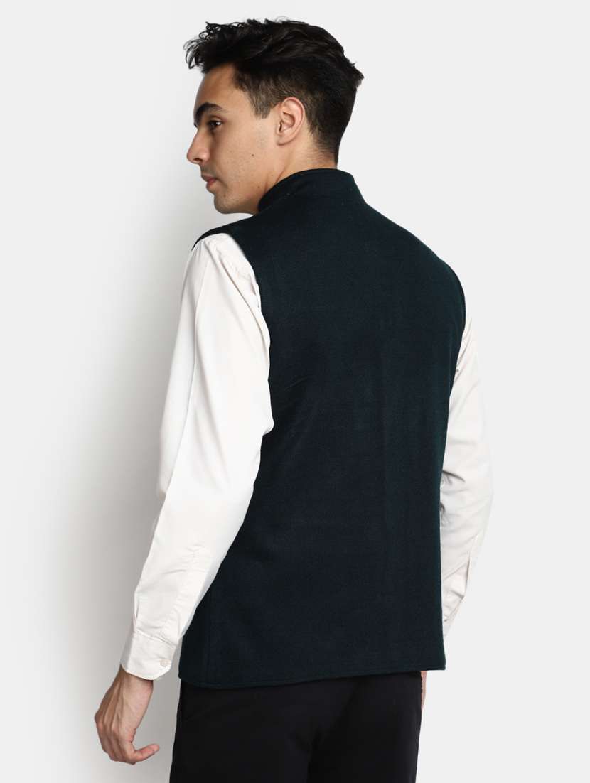 Men Mandarin Neck Solid Nehru Jacket - 20930247 -  Standard Image - 2