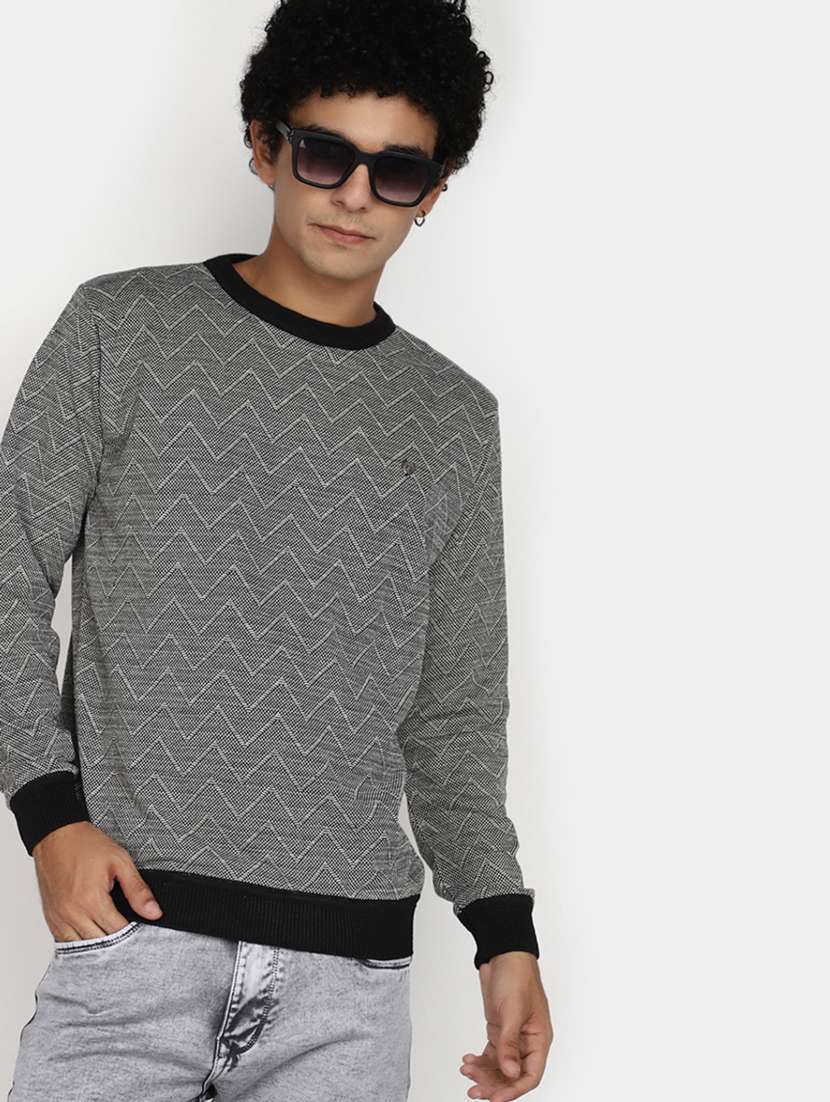 grey self design wool pullover - 20930249 -  Standard Image - 2