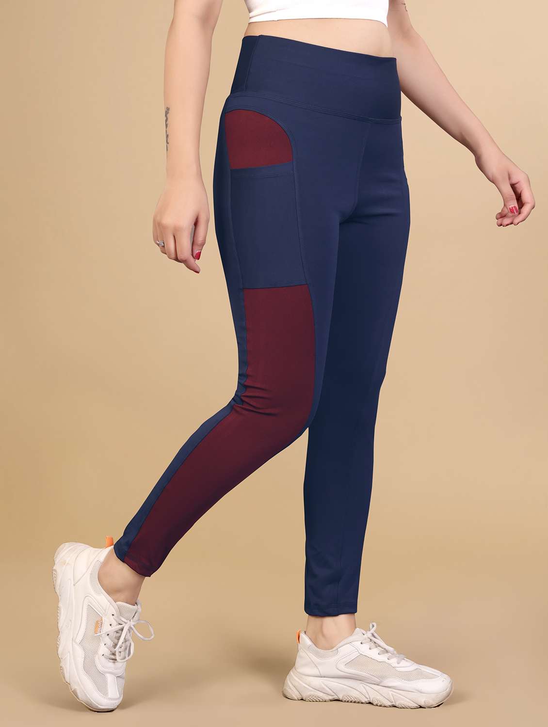 women color block ankle length tight - 20930331 -  Standard Image - 2