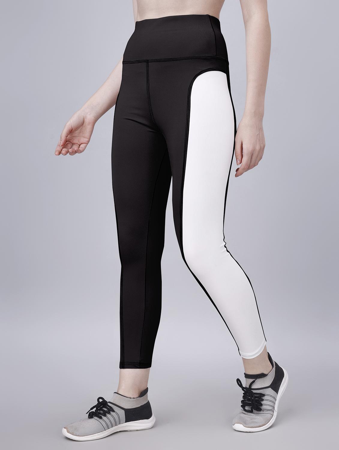 women color block ankle length tights - 20930372 - Standard Image - 2