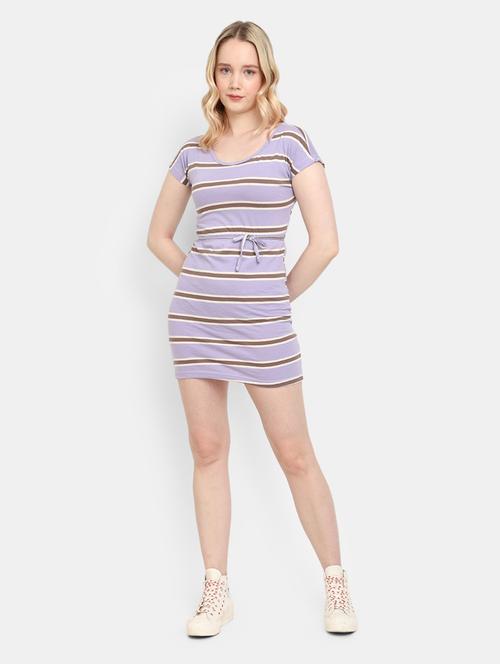 women round neck striped bodycon dress - 20930403 - Standard Image - 0