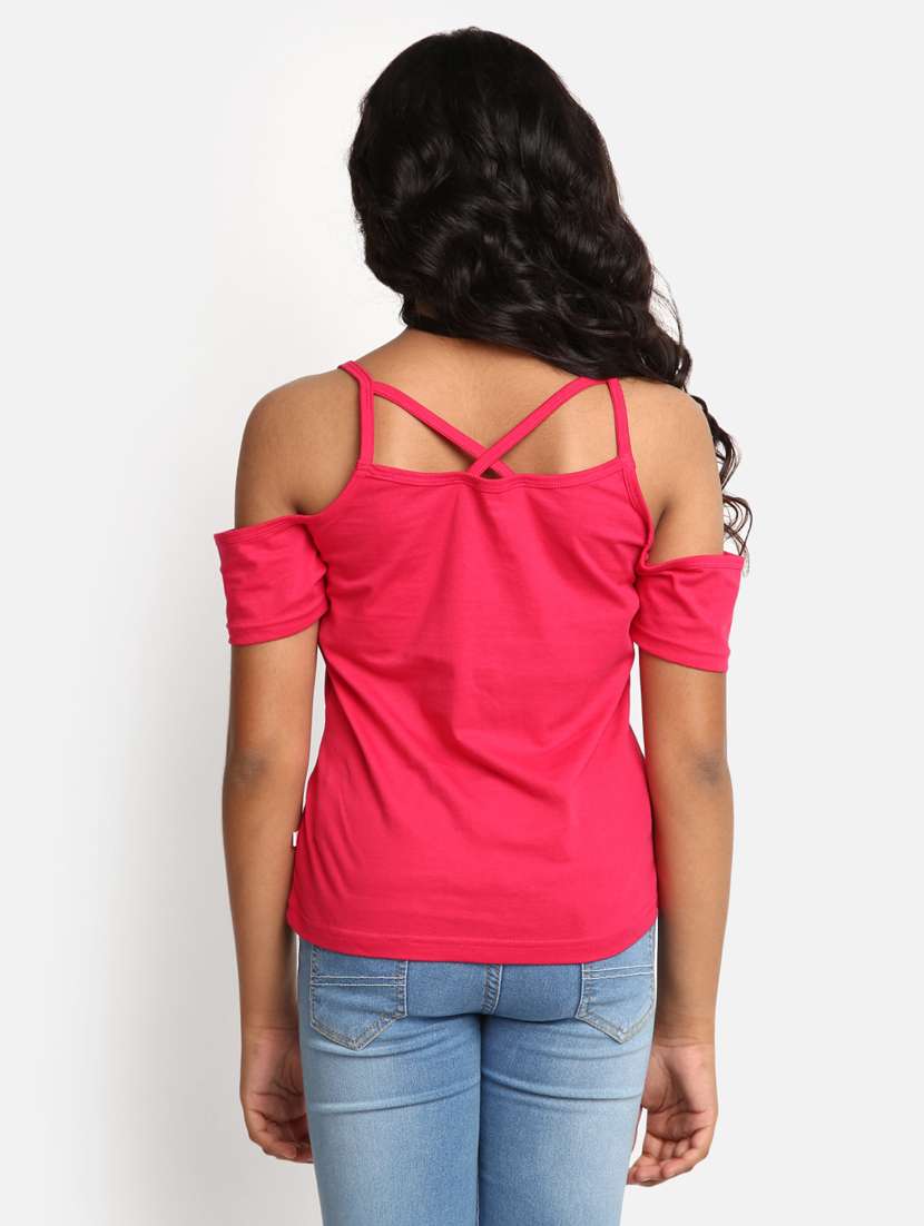 girls typographic printed round neck regular tee - 20930429 -  Standard Image - 2