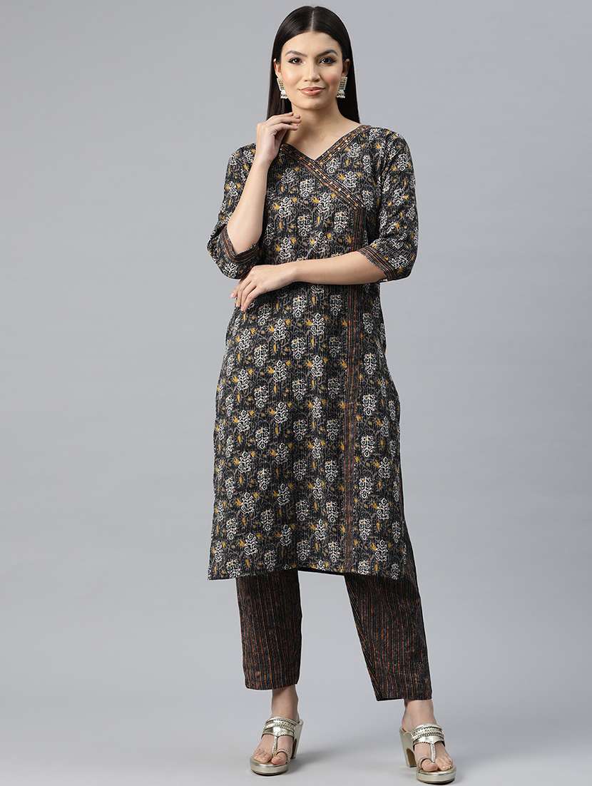 women printed kurta pant set