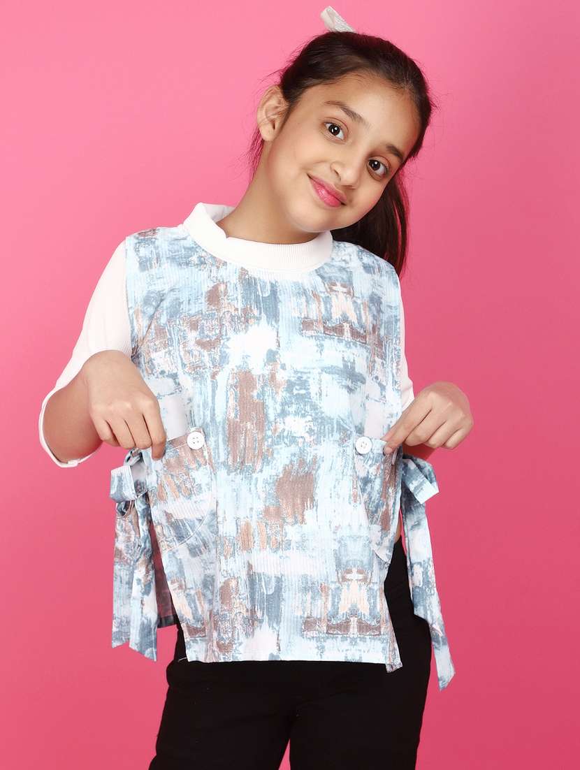 girls multicolored printed regular top
