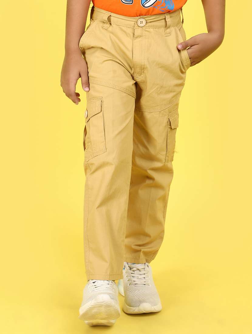 khaki cotton cargo trouser