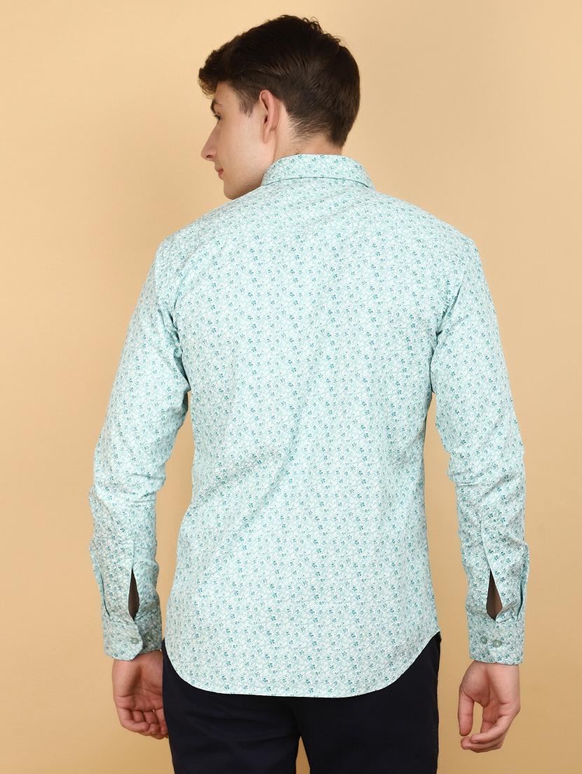 green cotton casual shirt - 20930698 - Standard Image - 2