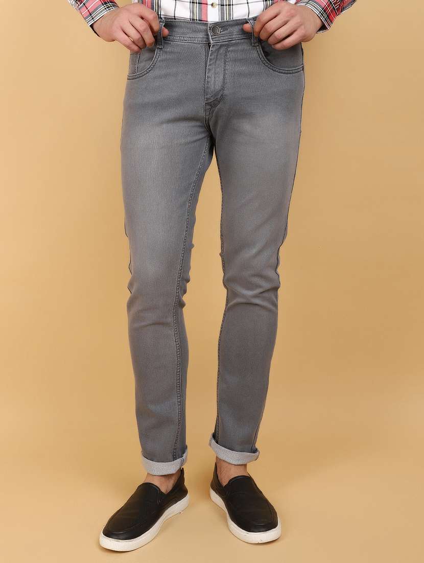 men mid rise washed denim jeans
