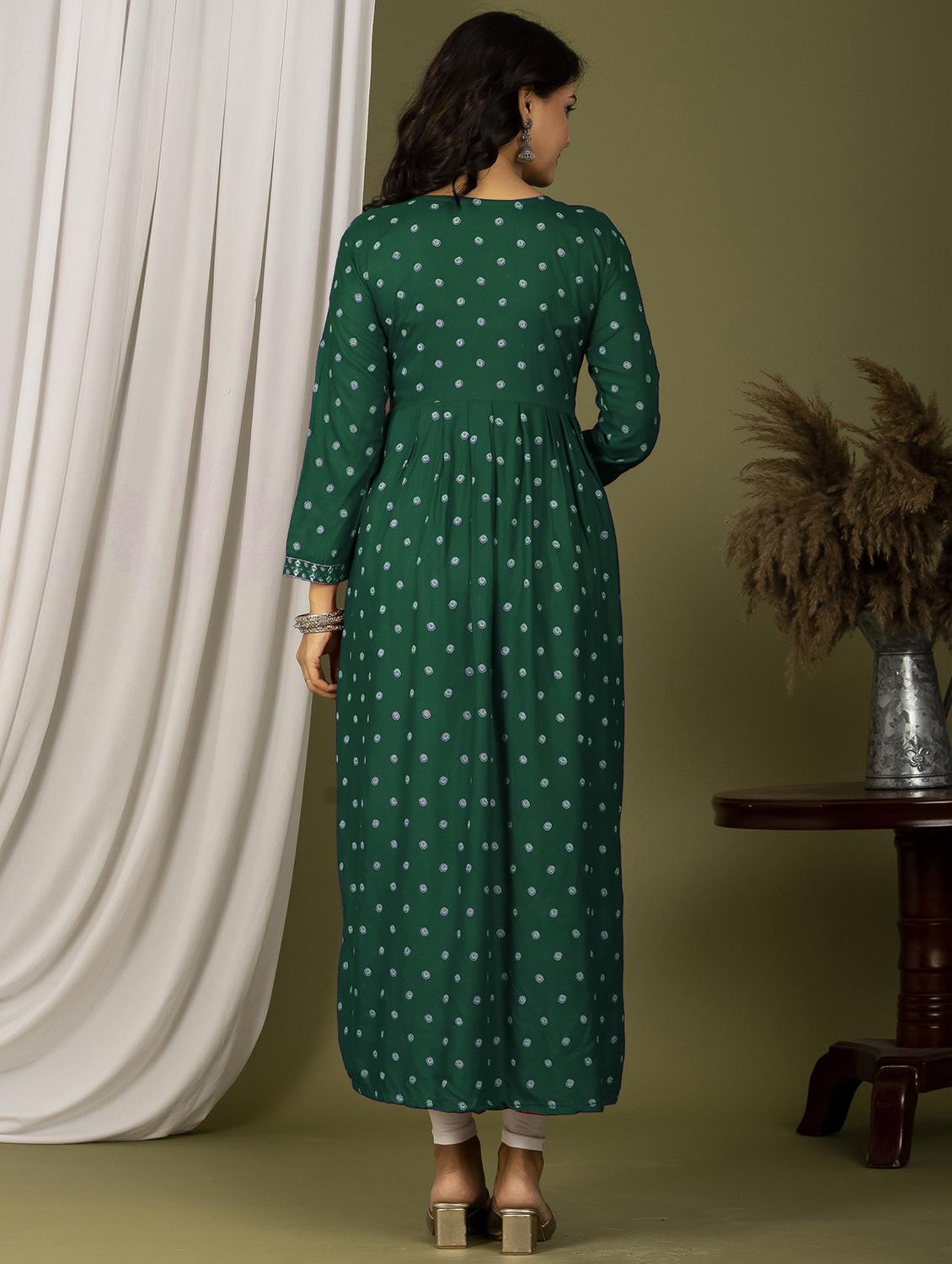 embroidered a-line kurta - 20932726 - Standard Image - 2