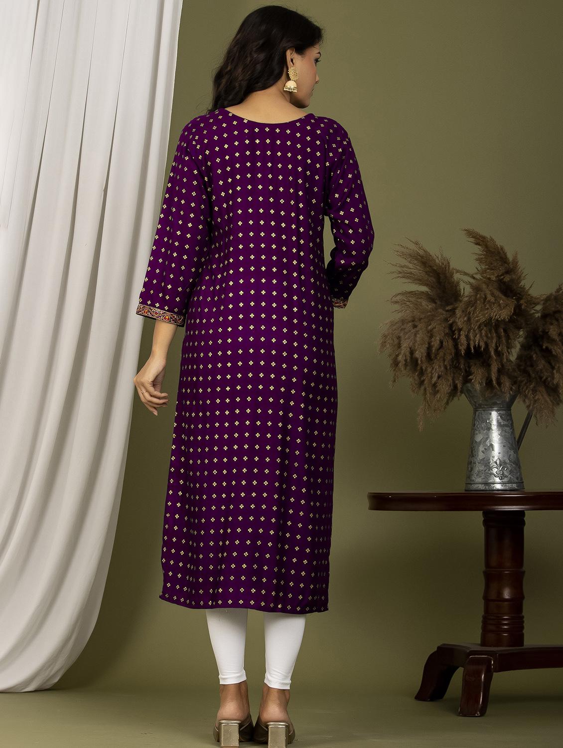 embroidered straight kurta - 20932737 - Standard Image - 2