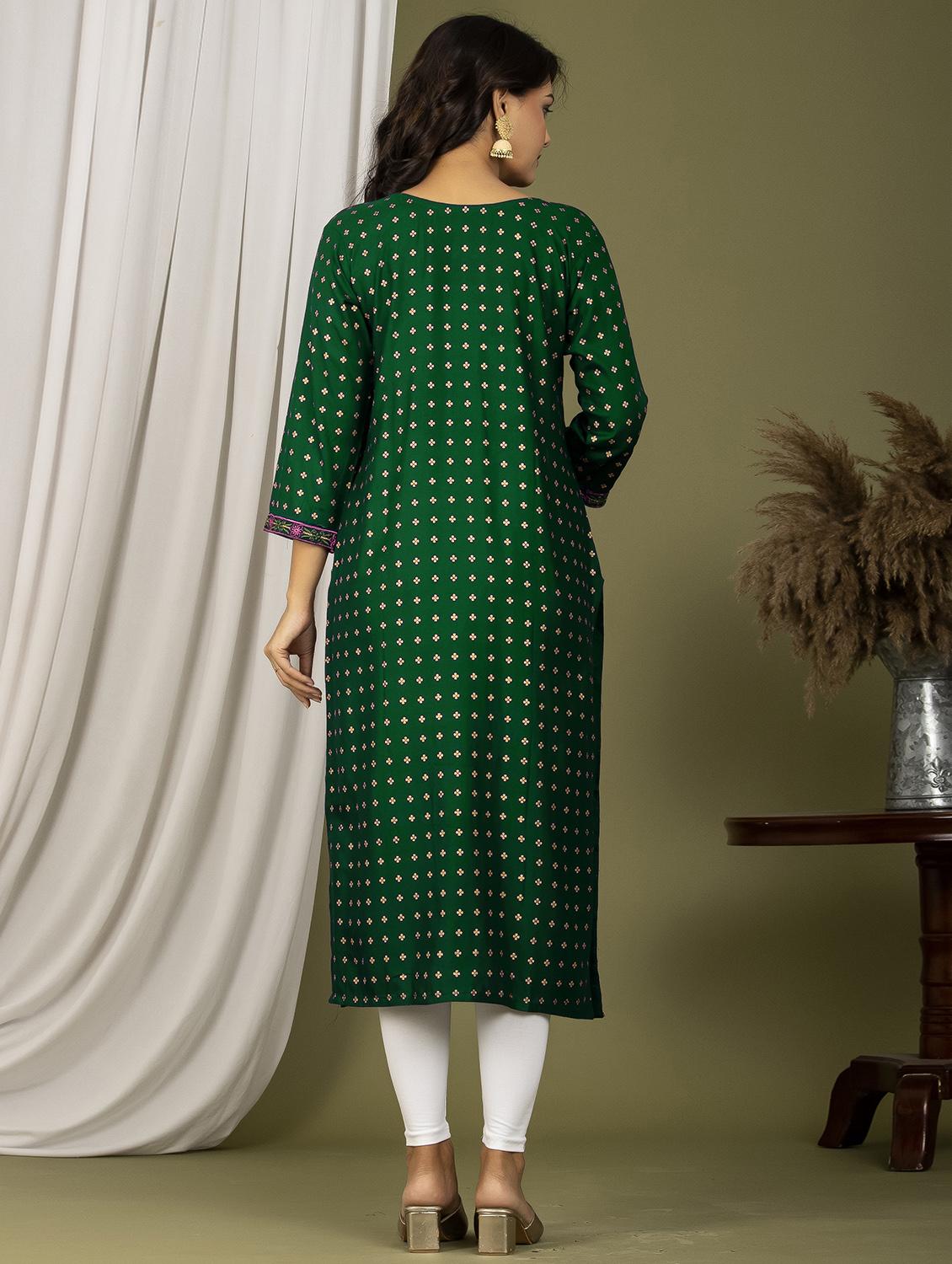 embroidered straight kurta - 20932738 - Standard Image - 2