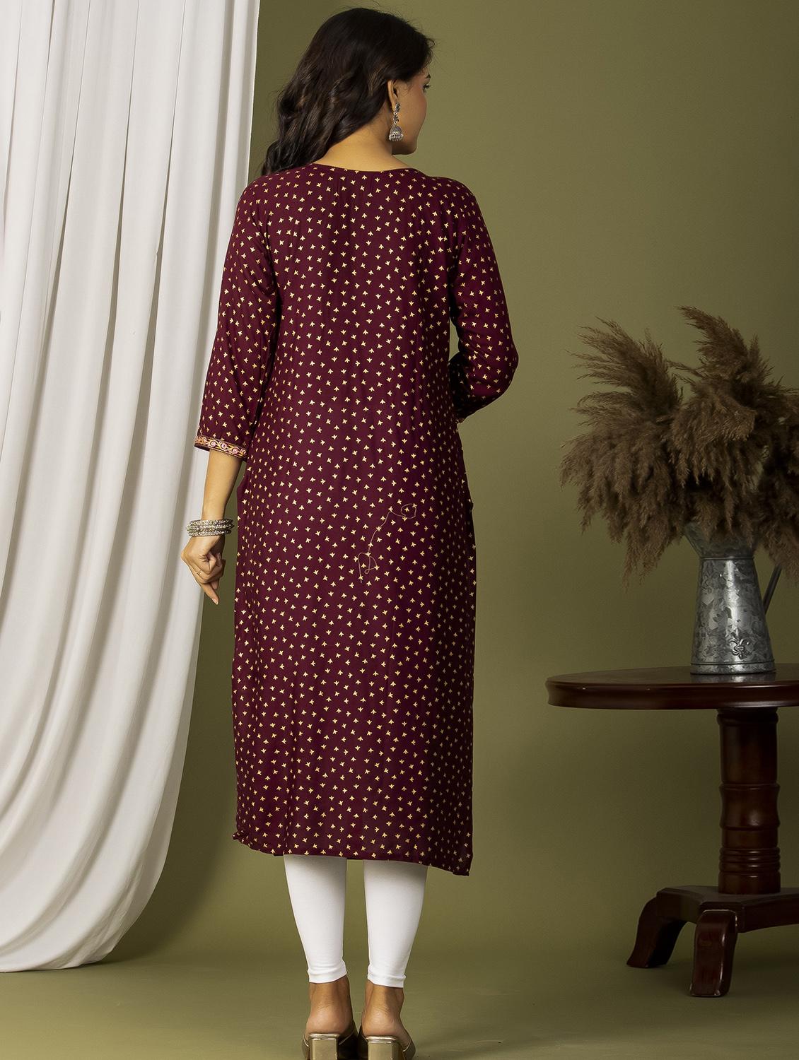 embroidered straight kurta - 20932743 - Standard Image - 2