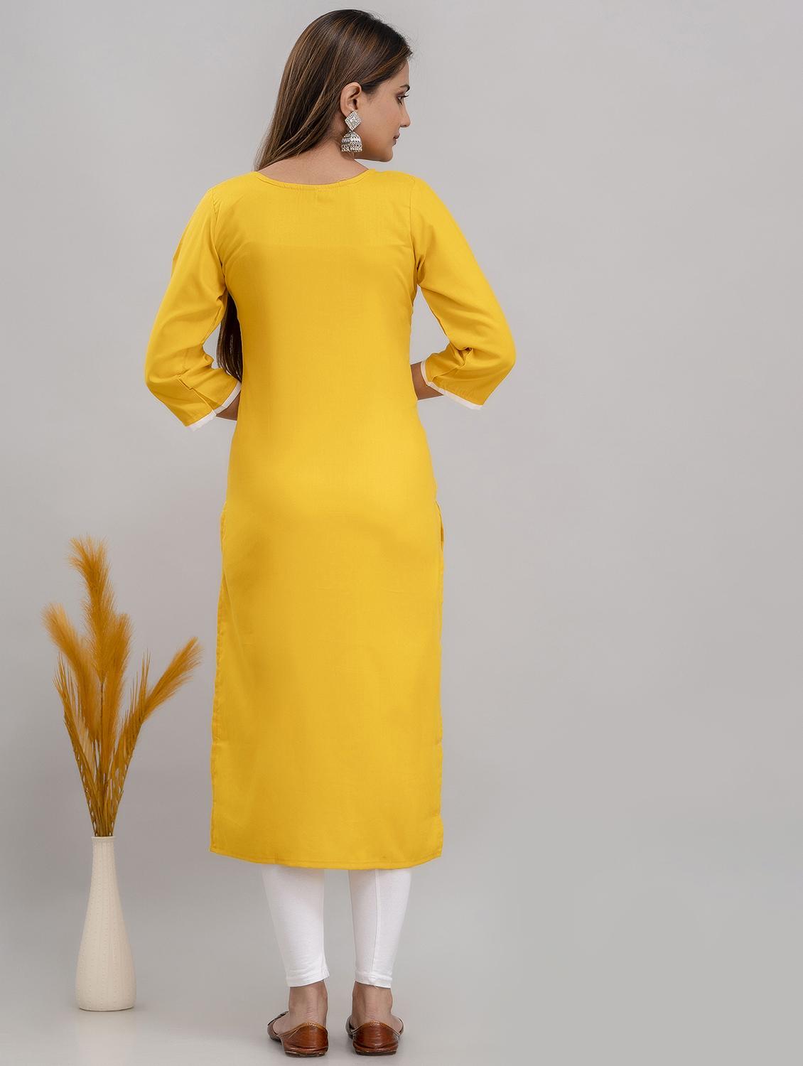 chikankari work straight kurta - 20932777 - Standard Image - 2