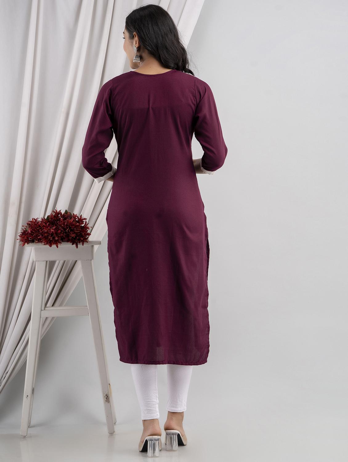 chikankari work straight kurta - 20932778 - Standard Image - 2