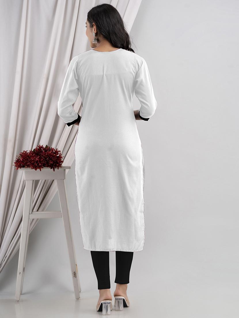 chikankari work straight kurta - 20932779 - Standard Image - 2