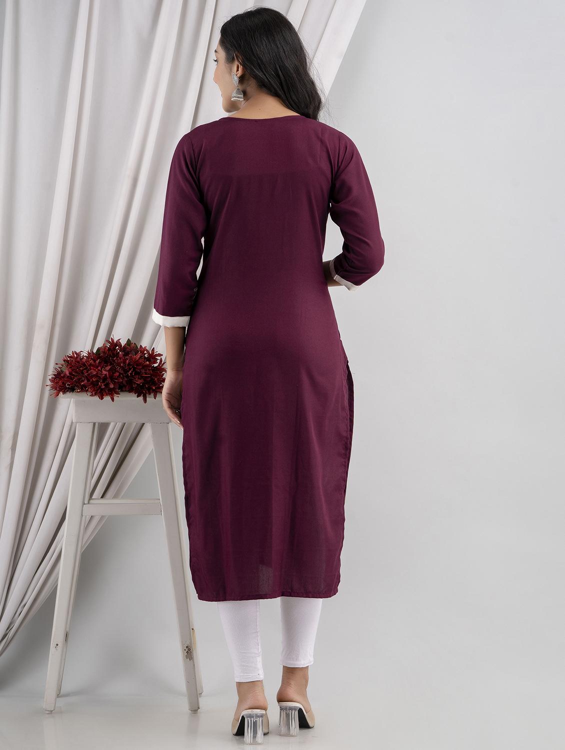 chikankari work straight kurta - 20932782 - Standard Image - 2