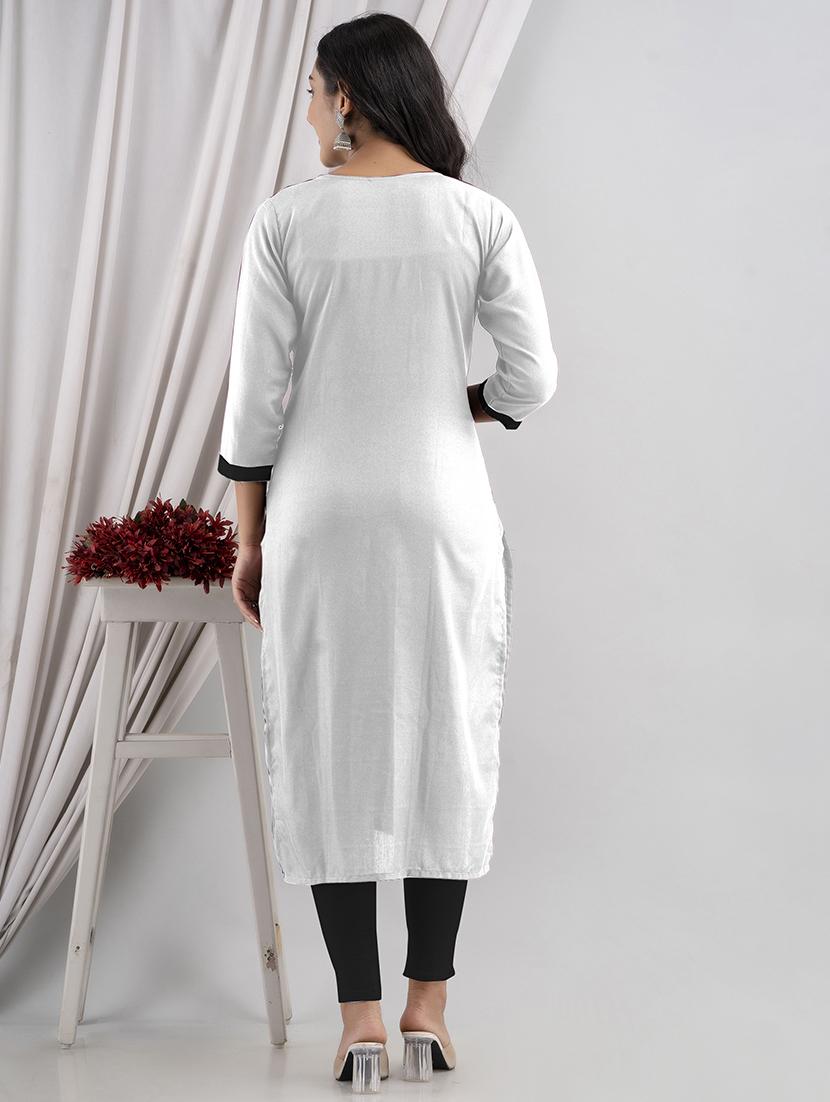chikankari work straight kurta - 20932783 - Standard Image - 2