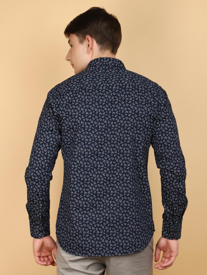 navy blue cotton casual shirt - 20934287 - Standard Image - 2
