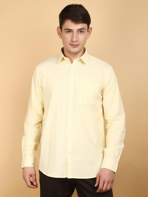 men solid cotton long sleeve casual shirt - 20934300 - Standard Image - 0