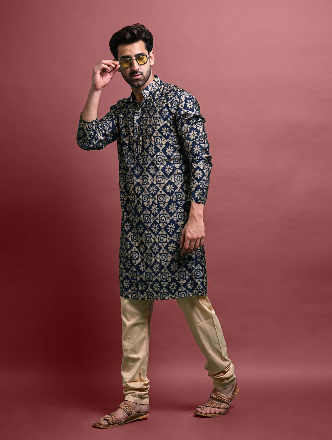 men long sleeve kurta churidar set - 20942881 -  Standard Image - 2