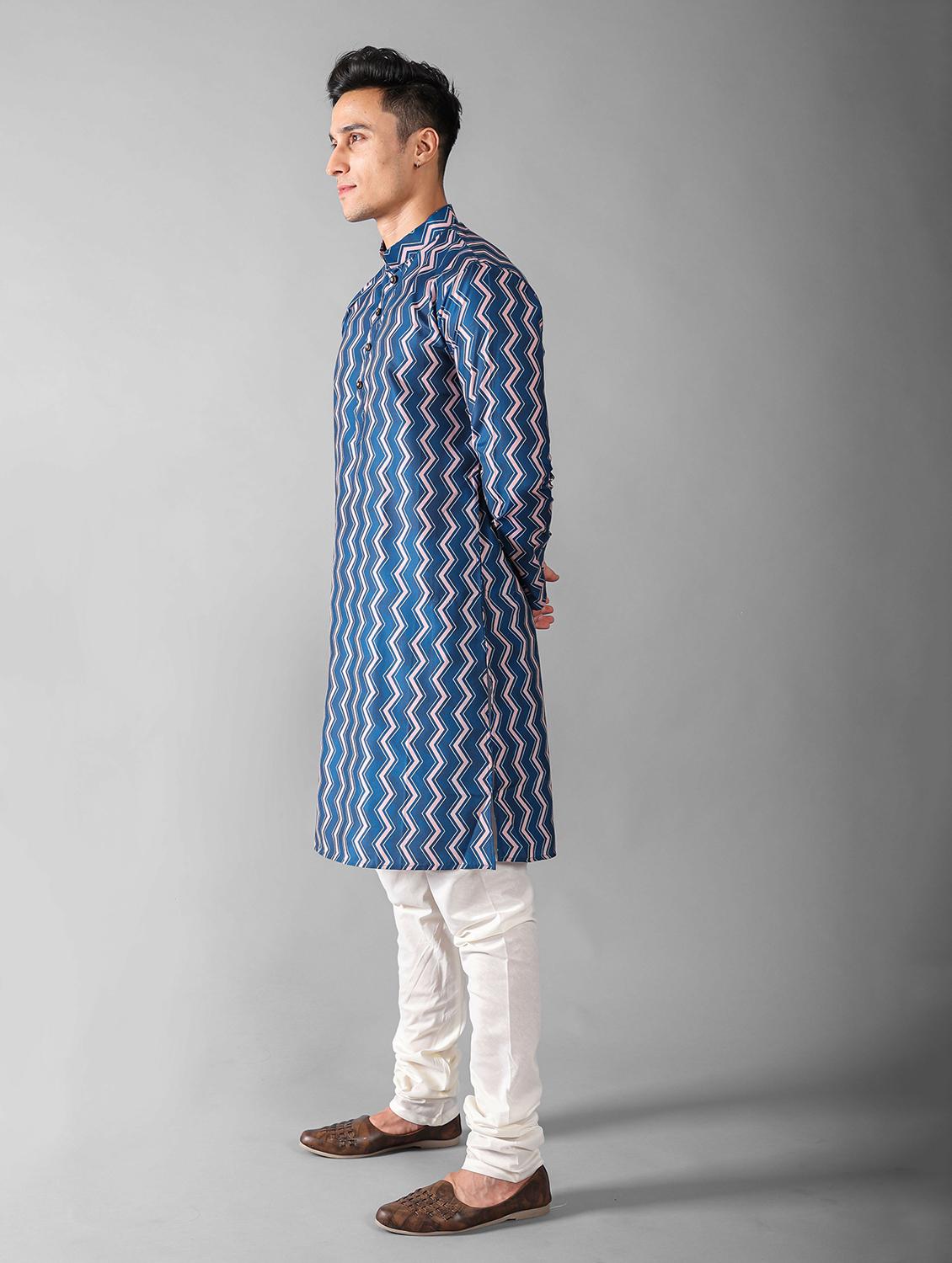 men long sleeve kurta churidar set - 20942883 - Standard Image - 2
