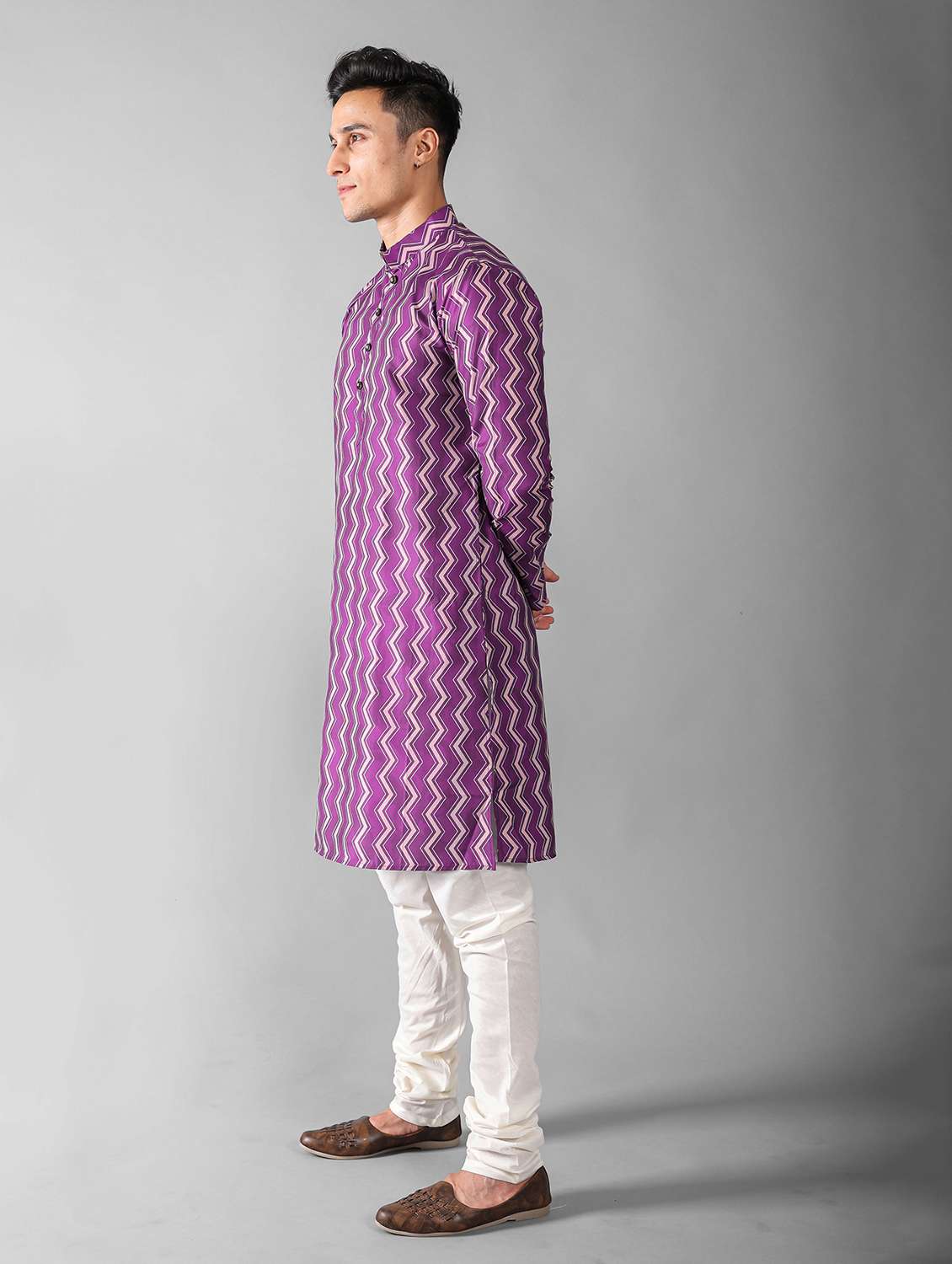 men long sleeve kurta churidar set - 20942884 -  Standard Image - 2